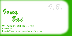 irma bai business card